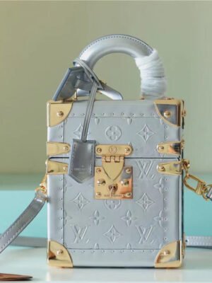 LV The Camera Box Monogram Empreinte By Nicolas Ghesquiere Light Blue For Women,  Shoulder And Crossbody Bags 9.3in/16cm LV
