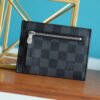 LV ID Card Holder Damier Graphite Canvas Black For Men, Wallet 13cm LV N60378