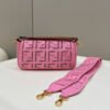 FI Baguette Pink with Embroidery Medium Bag For Woman 28cm/11in