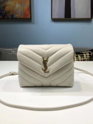 YSSL Loulou Mini Shoulder Bag White For Women 7in/18cm YSL