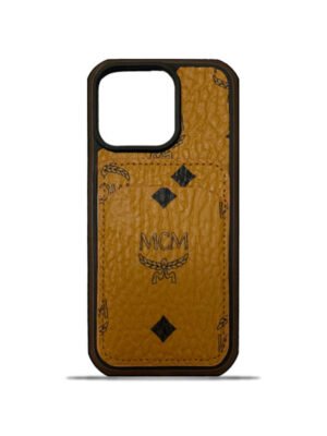 MCM iPhone Case With Card Holder  Yellow-MCK240603