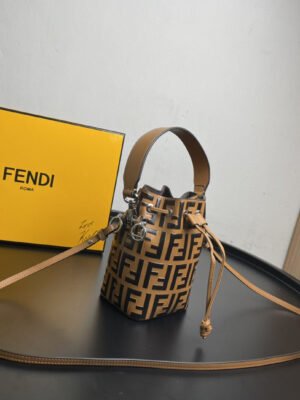 FI Mon Tresor Light Brown Mini Bag For Woman 18cm/7in