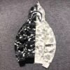 BAPE CITY CAMO HALF SHARK FULL ZIP HOODIE WHITE/BLACK