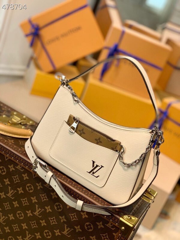 LV Marelle Epi White For Women, Women¡¯s Handbags, Shoulder And Crossbody Bags 9.8in/25cm LV M80688