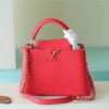 LV Capucines BB Taurillon Red For Women, Women’s Bags, Shoulder And Crossbody Bags 10.6in/27cm LV