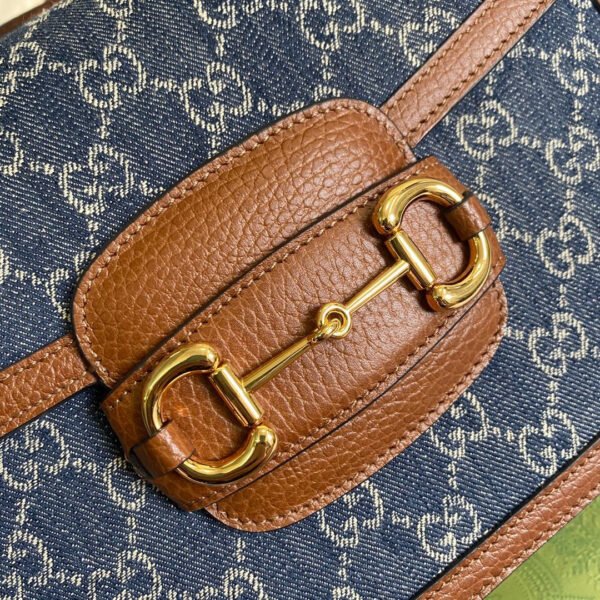 gg Horsebit 1955 Shoulder Bag Blue And Ivory For Women, Women’s Bags 9.8in/25cm gg