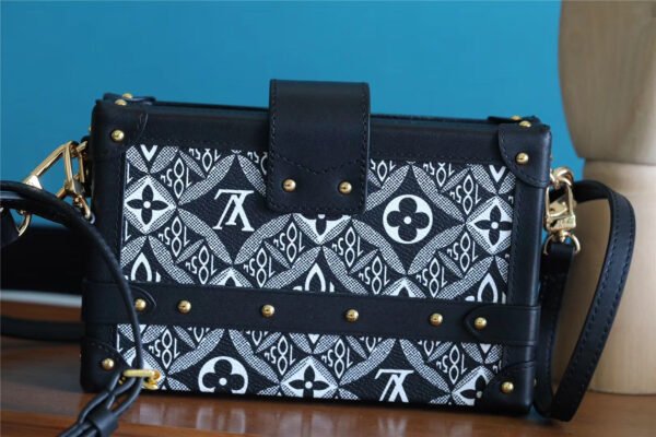 0b4e4d1c LV Petite Malle Jacquard Since 1854 Black For Women, Women¡¯s Handbags, Shoulder Bags And Crossbody Bags 7.5in/19cm LV