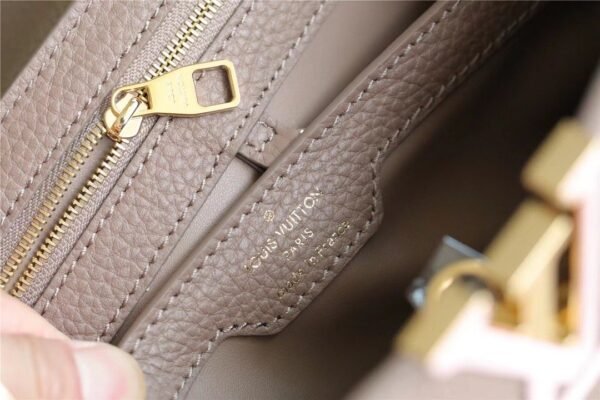 0b63004a LV Capucines BB Taurillon Smokey Brown Green/ Creme/ Pink For Women, Women’s Bags, Shoulder And Crossbody Bags 10.6in/27cm LV