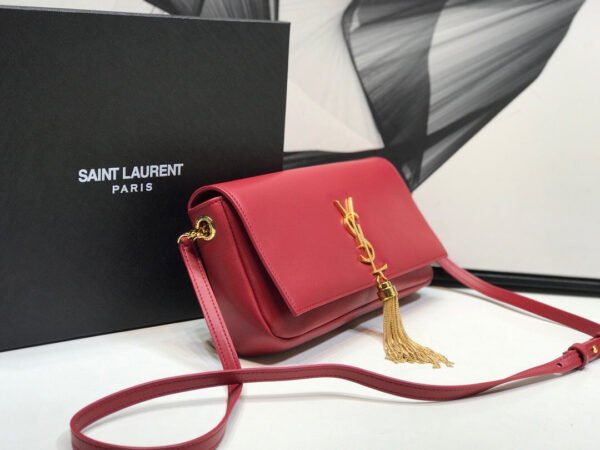 YSSL Kate Tassel Small Shoulder Bag Red For Women 10.2in/26cm YSL?