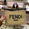 FI Peekaboo X-tote Medium Woven Straw Tote Bag For Women, Handbags 16.1in/41cm FF