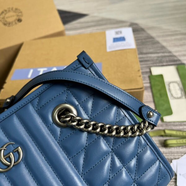 gg Marmont Medium Matelasse Tote Blue For Women, Women’s Bags 13.6in/34cm gg ??675796 UM8BF 4340