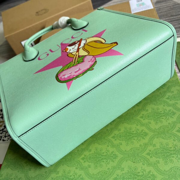0eb8dd75 gg Bananya Print Small Tote Green For Women, Women’s Bags 12.2in/31cm gg 659983 U22AG 3067