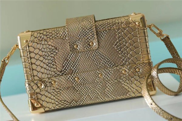 LV Petite Malle High Shiny Alligator By Nicolas Ghesquiere Gold For Women,  Shoulder And Crossbody Bags 7.9in/20cm LV?