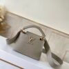 LV Capucines Mini Taurillon Steeple Grey For Women, WoHandbag, Shoulder And Crossbody Bags 8.3in/21cm LV