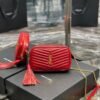 YSSL Lou Mini Bag Red In Quilted Grain De Poudre With Gold Hardware For Women 7.4in/19cm YSl 6125791GF076008