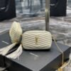 YSSL Lou Mini Bag White In Quilted Grain De Poudre With Gold Hardware For Women 7.4in/19cm YSl 6125791GF019207