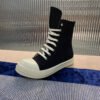Rick Owens Canvas High-Top Sneakers - Black and White