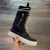 1._1_4b5855fc-f009-4f67-8762-509ba73cdb83 Rick Owens High-Top Leather Boots - Black and Cream