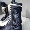 High-Top Leather Lace-Up Boots