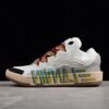 White Low Top Sneakers with Multicolor Laces