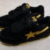 BAPE STA Low-Top Sneakers in Black and Yellow