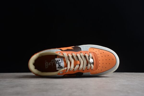 10._10_c8f8fec0-24aa-4528-bc81-ce62f1c476ae BAPE STA Low-Top Orange and Grey Sneakers