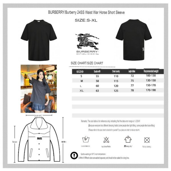 10.translated_75 Burberry Black T-Shirt with Side Logo