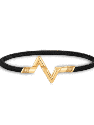 18K Louis Volt Upside Down Play Black Bracelet