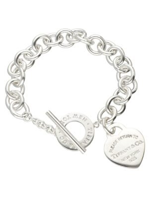 18K T Heart Tag Bracelet