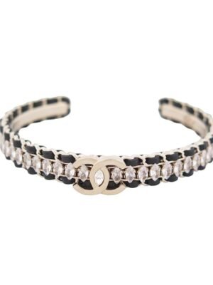 18K CC Cuff Strass Open Bracelet
