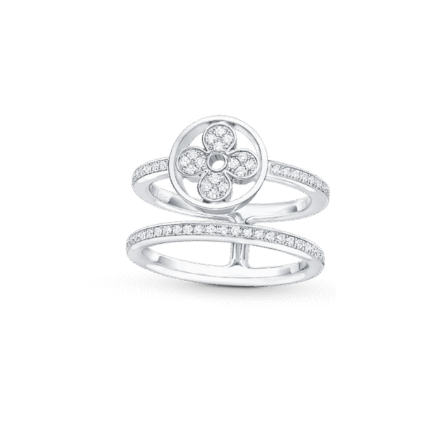 18K Louis Idylle Blossom Two-Row Ring
