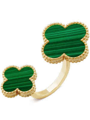 18K Magic Alhambra Malachite Clover Ring