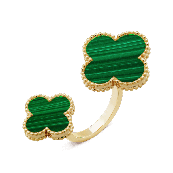 18K Magic Alhambra Malachite Clover Ring