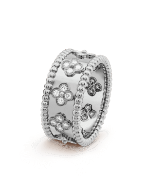 18K White Gold Perl¨¦e Clovers Ring