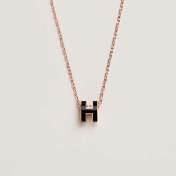 18K Mini Pop H Black Necklace