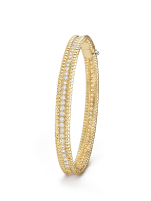18K Yellow Gold Perl¨¦e Diamonds One Row Bracelet