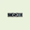 Double G Interlocking G Black Enamel Ring