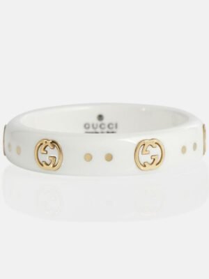18K Double G Icon White Zirconia Ring
