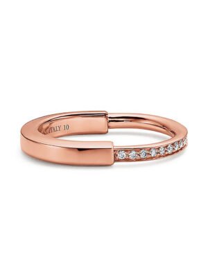 18K T Lock Diamonds Rose Gold Ring