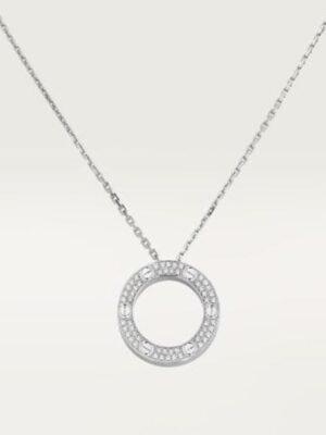 18K Love Diamond-Paved Necklace