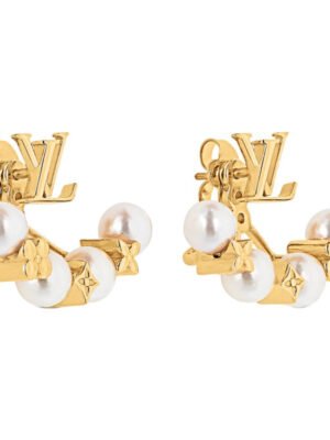 18k Louis Monogram Pearls Earrings