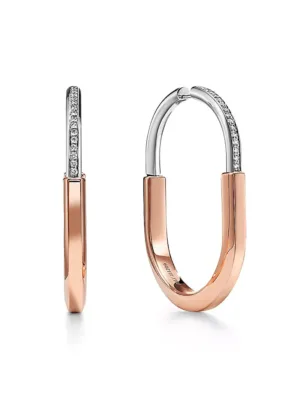 18K T Lock Diamond Earrings