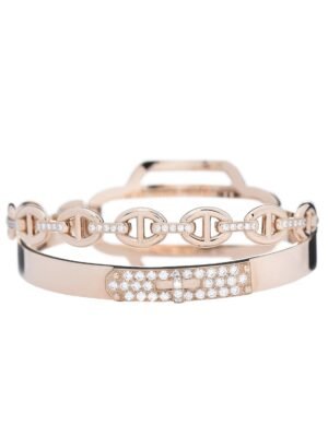 18K Kelly Double Tour Diamond H Bracelet