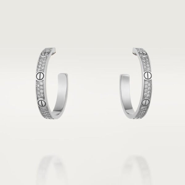 18K Love Pave Diamonds Earrings