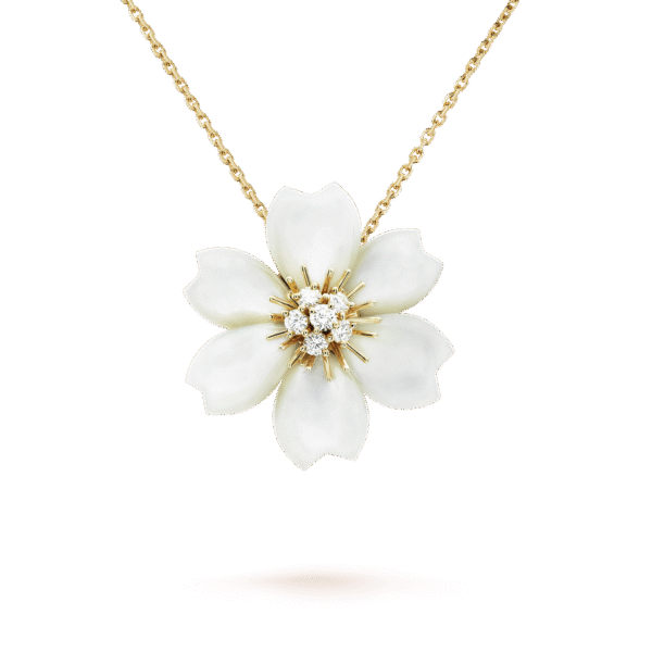 18K Rose De No?l Clip Pendant Necklace