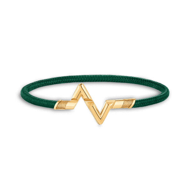18K Louis Volt Upside Down Play Green Bracelet