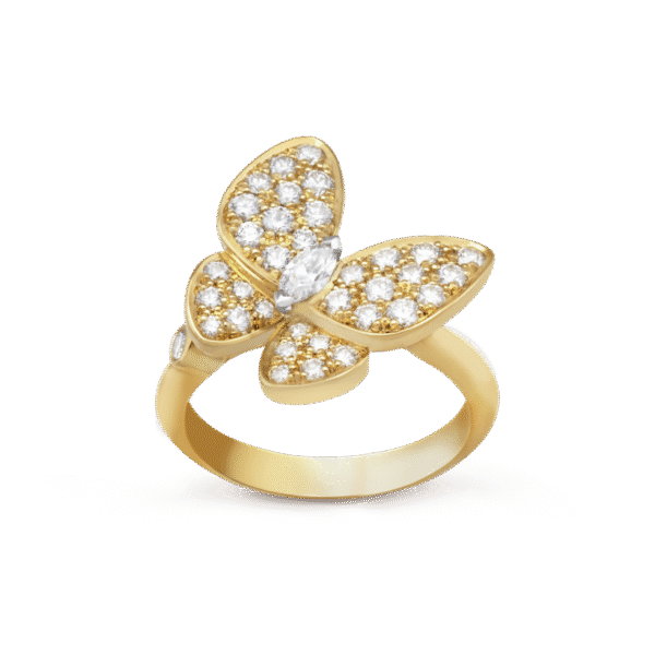 18K Two Butterfly Ring