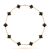 18K Vintage Alhambra Black 10 Motifs Clover Necklace