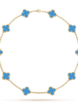 18K Vintage Alhambra Agate 10 Motifs Necklace