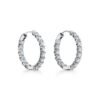 18K T Hoop Diamonds Earrings
